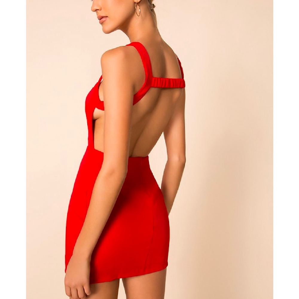 Superdown Suzie Open Back Dress in Red. Size Small. Worn once.